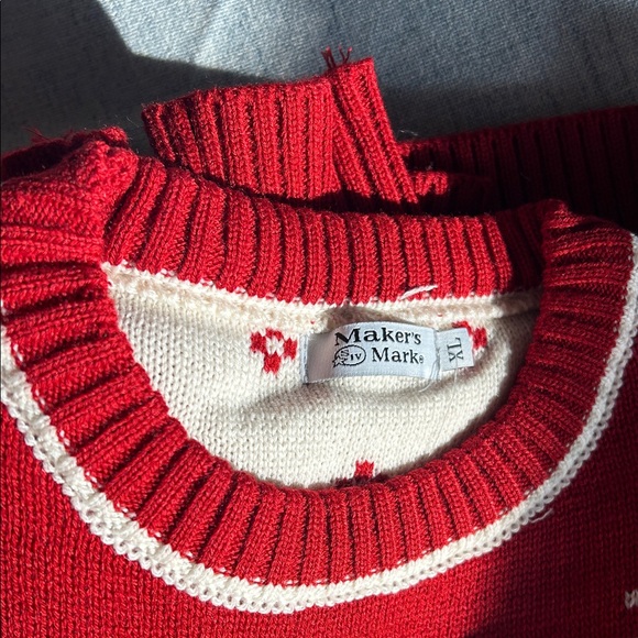 NWOT. Mens. Maker’s Mark. Red and Cream Men's Sweater XL - Picture 4 of 13